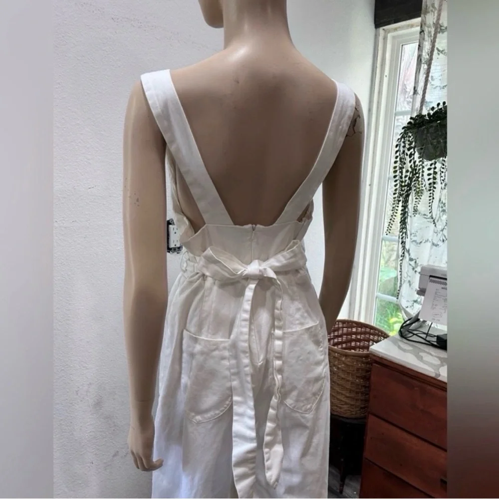 Anthropologie Sleeveless Wide-Leg Jumpsuit in Light Cream - Picture 8 of 16